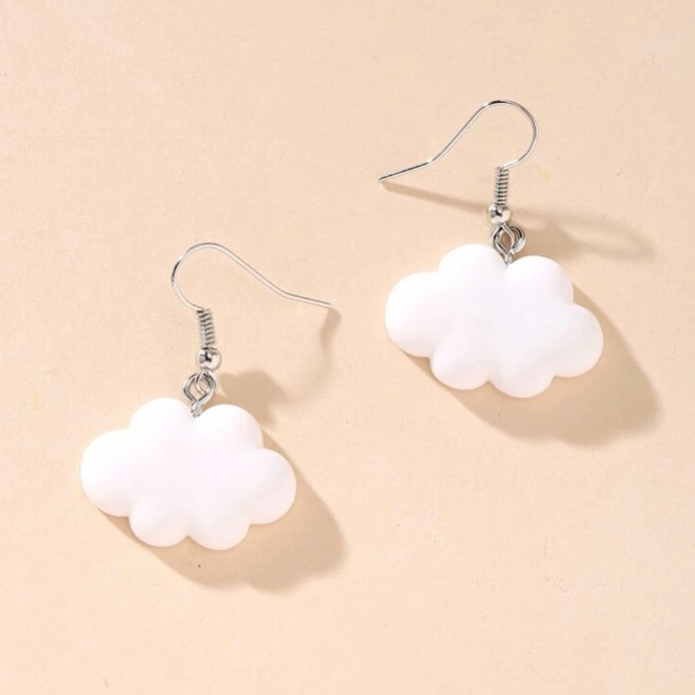 Cloud Charm Drop Earrings